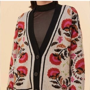 Floral Knit Women's Sweater - Multicolor